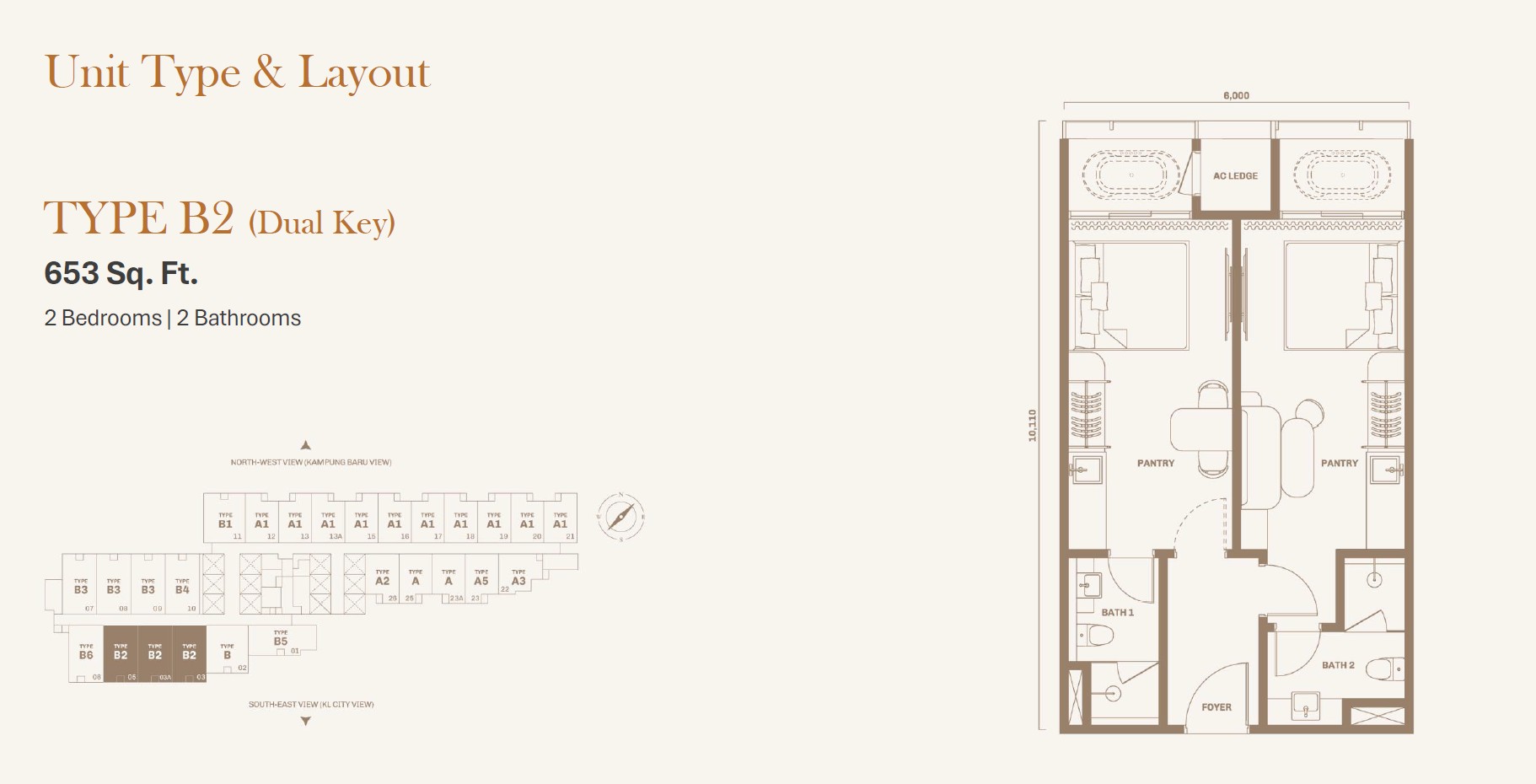 Divine KLCC Dual Key Type B2 City View Layout