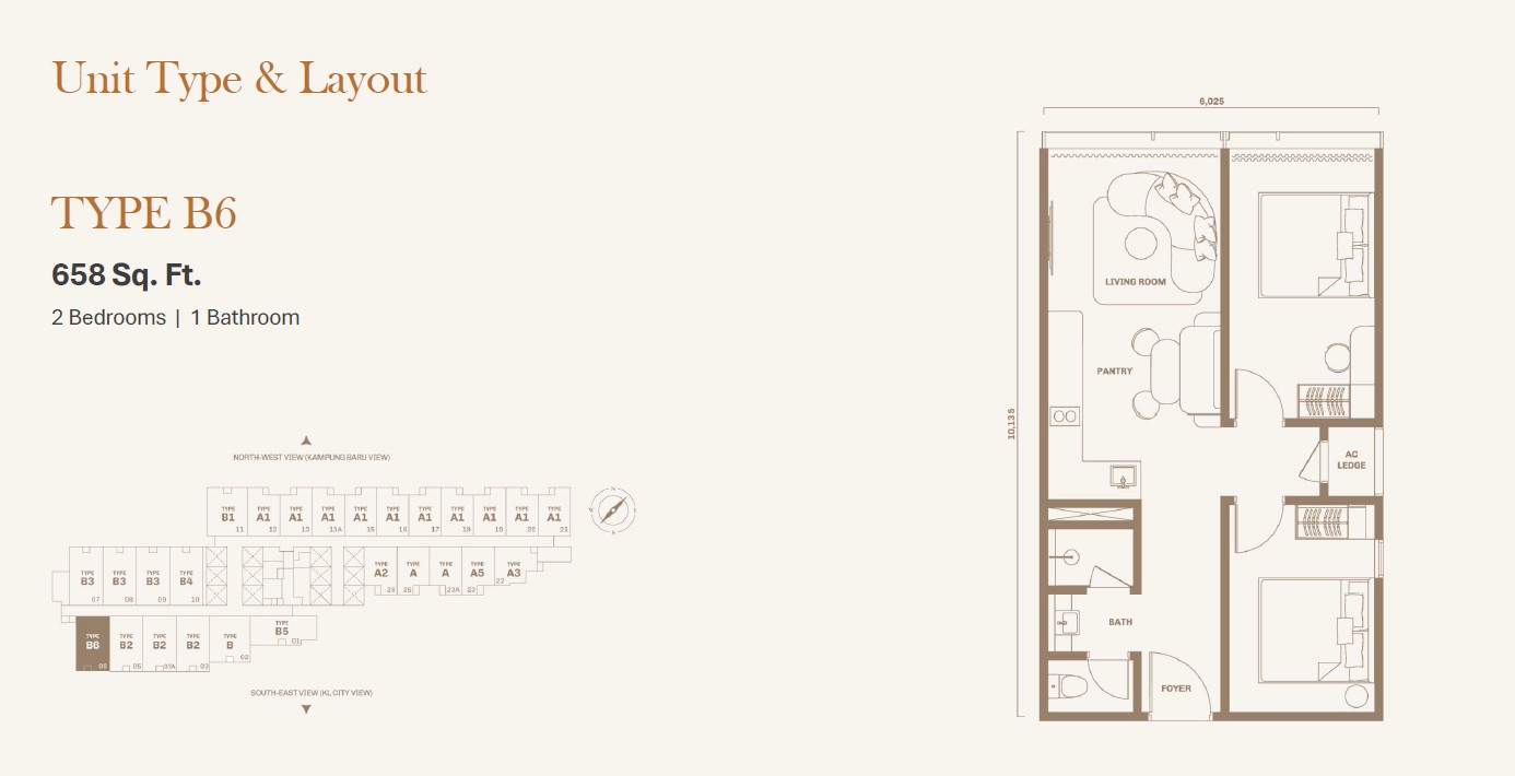Divine KLCC Dual Key Type B6 KLCC View Layout